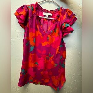 Sugarlips Pink and Orange Floral Blouse